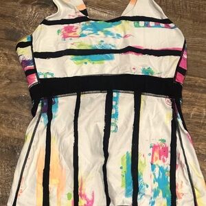 Colorful Striped Yoga Tank Top Built in Bra Lululemon 12